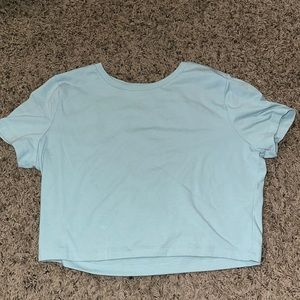 wild fable light blue basic crop top